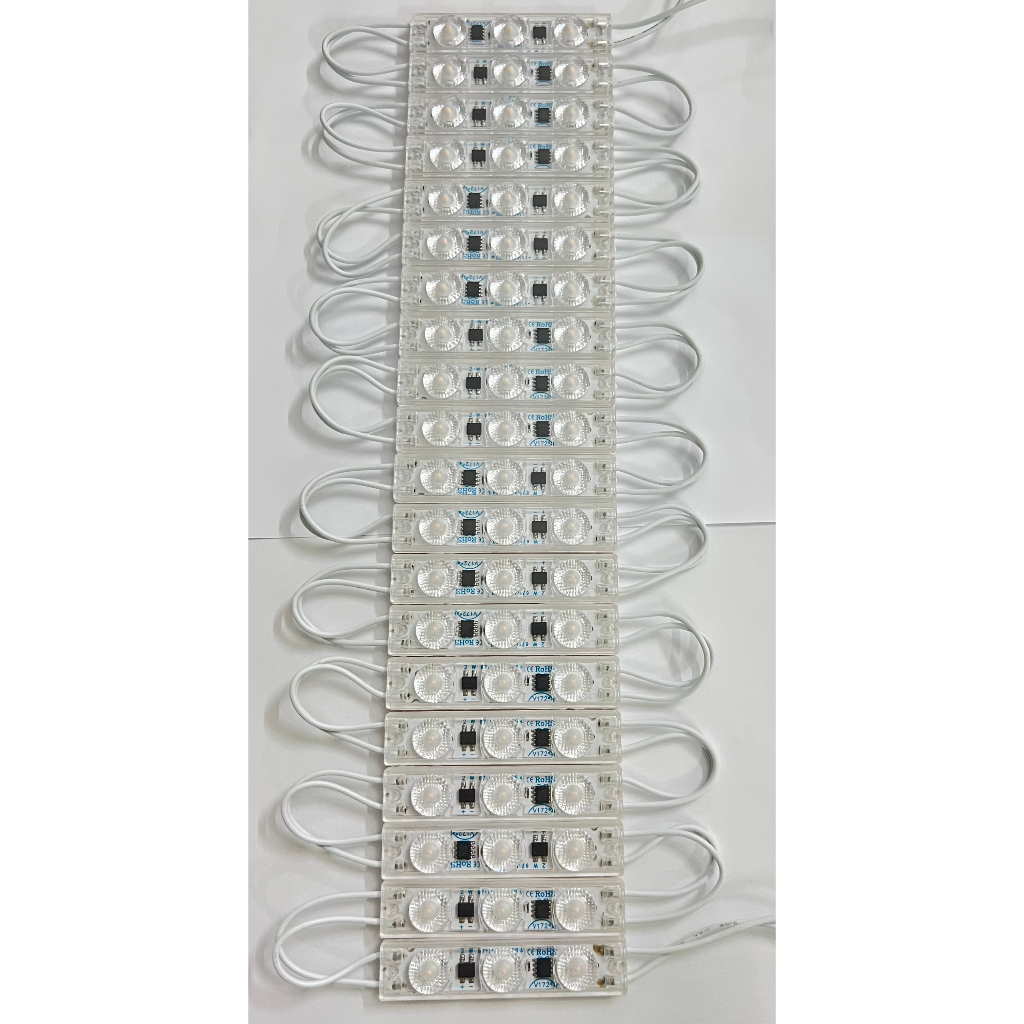 Thanh Led Module 3 bóng AC 220V siêu sáng, chống nước, màu trắng, vàng, dây 20 thanh 3 bóng