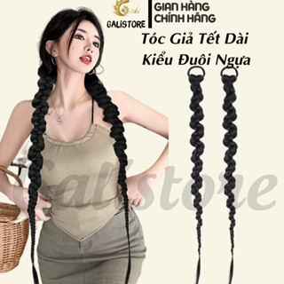 Tóc Giả Tết Dài Thắt Bím Bện Kiểu Đuôi Ngựa 70cm 60cm ( giá 1 bên ) Galistore