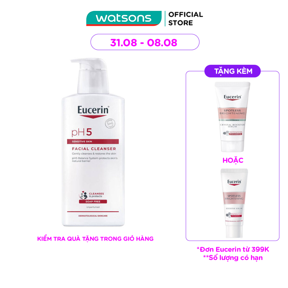 Sữa Rửa Mặt Eucerin Facial Cleanser pH5 Sensitive Skin Cho Da Nhạy Cảm 400ml
