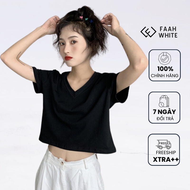 Áo Croptop Cổ Tim Madela Unisex Tay Ngắn Form Rộng, Croptop Cổ V Form Rộng Cá Tính