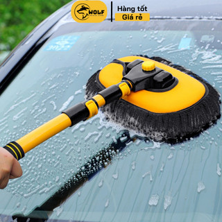 Chổi rửa xe ô tô, lau kính, sàn nhà sợi mềm điều chỉnh được độ dài và độ cong tiện lợi