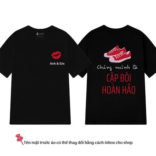 Áo phông cặp đôi nam nữ in hình - Áo đôi form rộng T6370