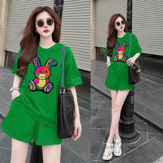 SET BỘ SHORT  COTTON THÊU THỎ ĐÁ CAO CẤP
