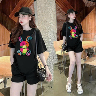 SET BỘ SHORT  COTTON THÊU THỎ ĐÁ CAO CẤP