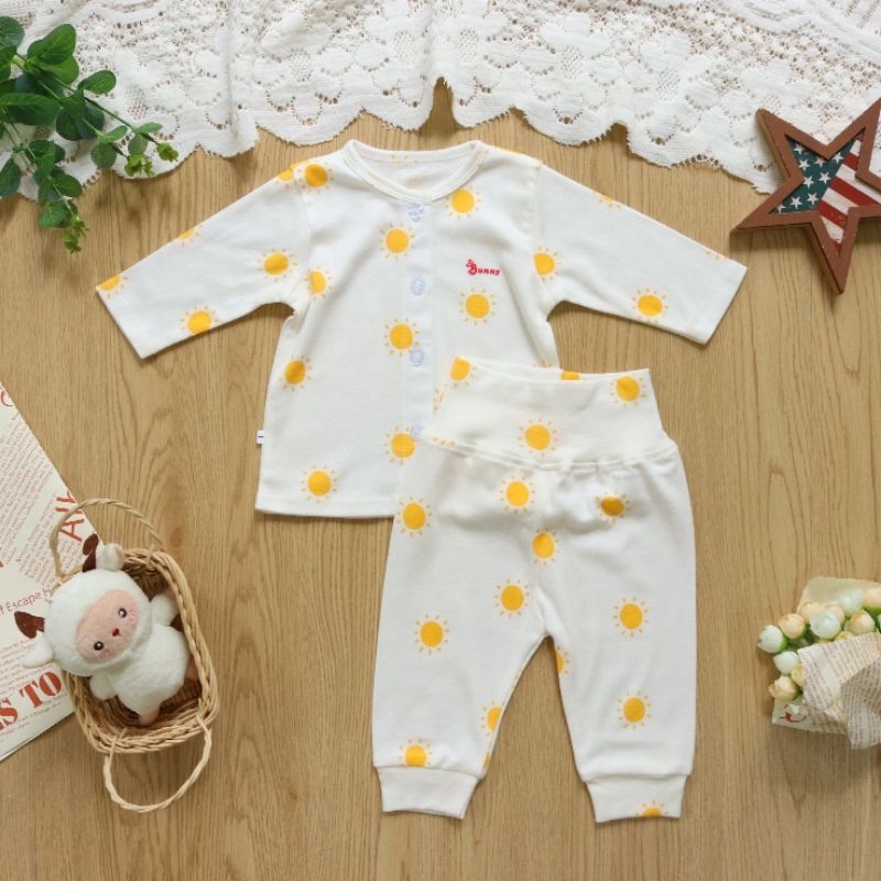 Bộ quần áo sơ sinh bé gái Bunny chất cotton Hàn 3-10kg