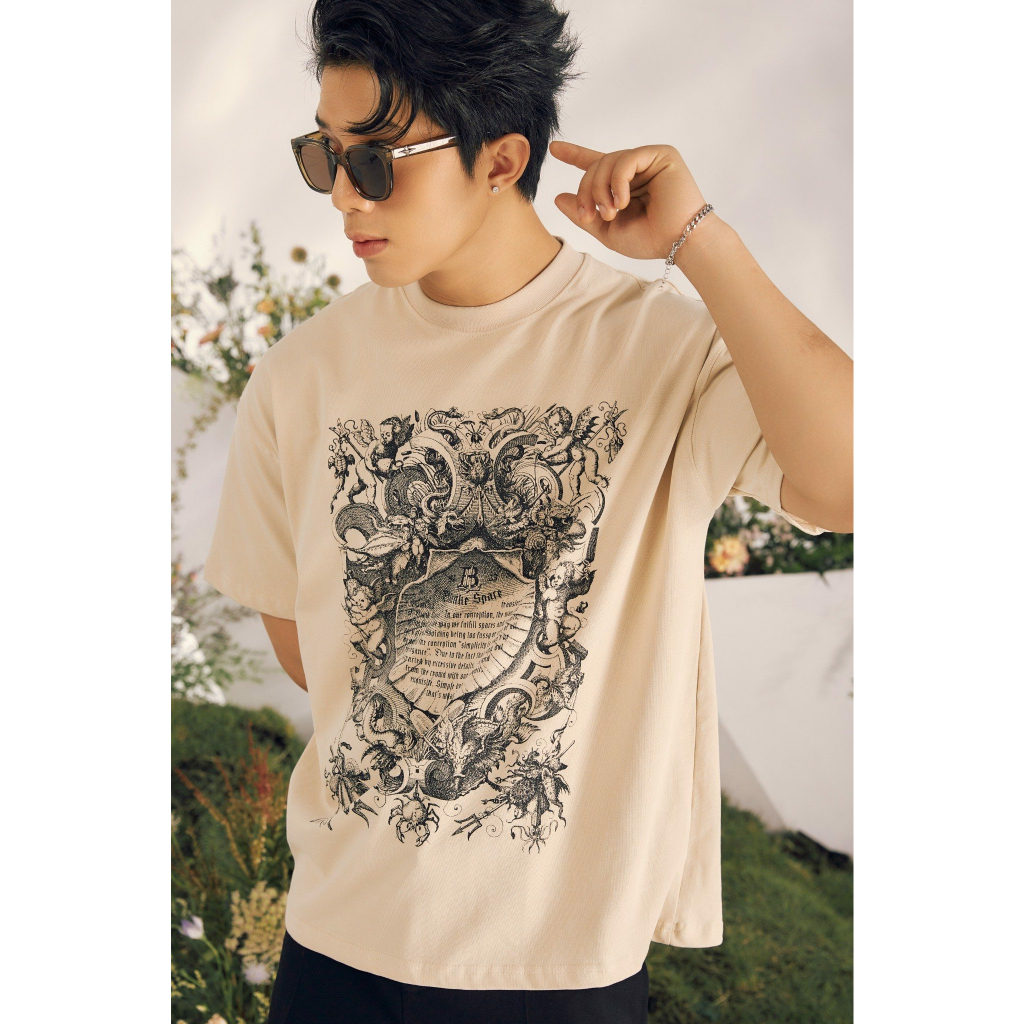 BLANKESPACE Áo Thun Tay Ngắn Vinshell Tee Vải Cotton Thời Trang Nam Nữ Unisex