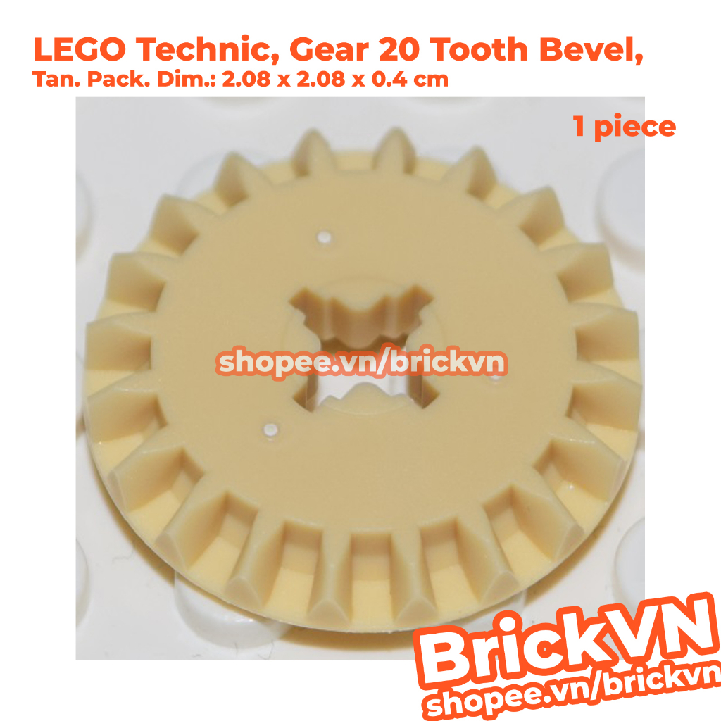 LEGO Technic Bánh Răng Côn 20 Răng, Vàng Cát ID 6031962 32198