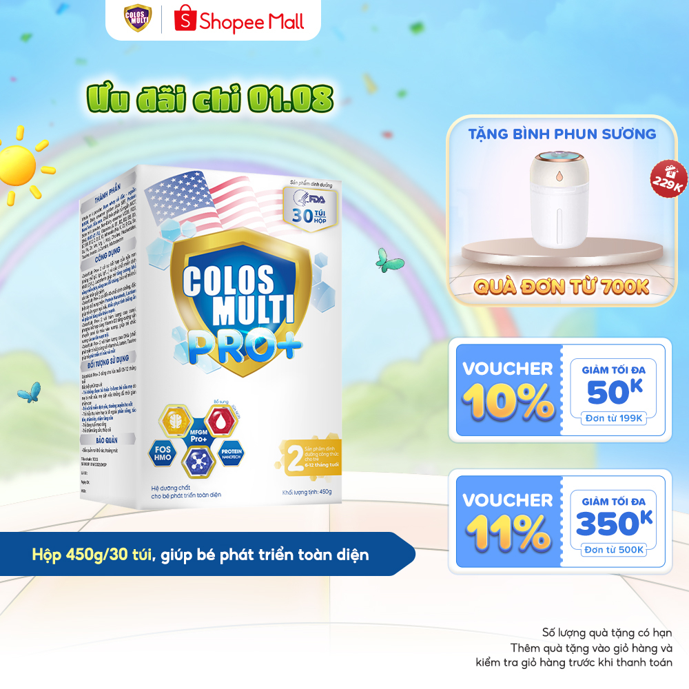 Sữa Bột Colosmulti Pro 2 450g30túi tăng cường hấp thu miễn dịch phát ...