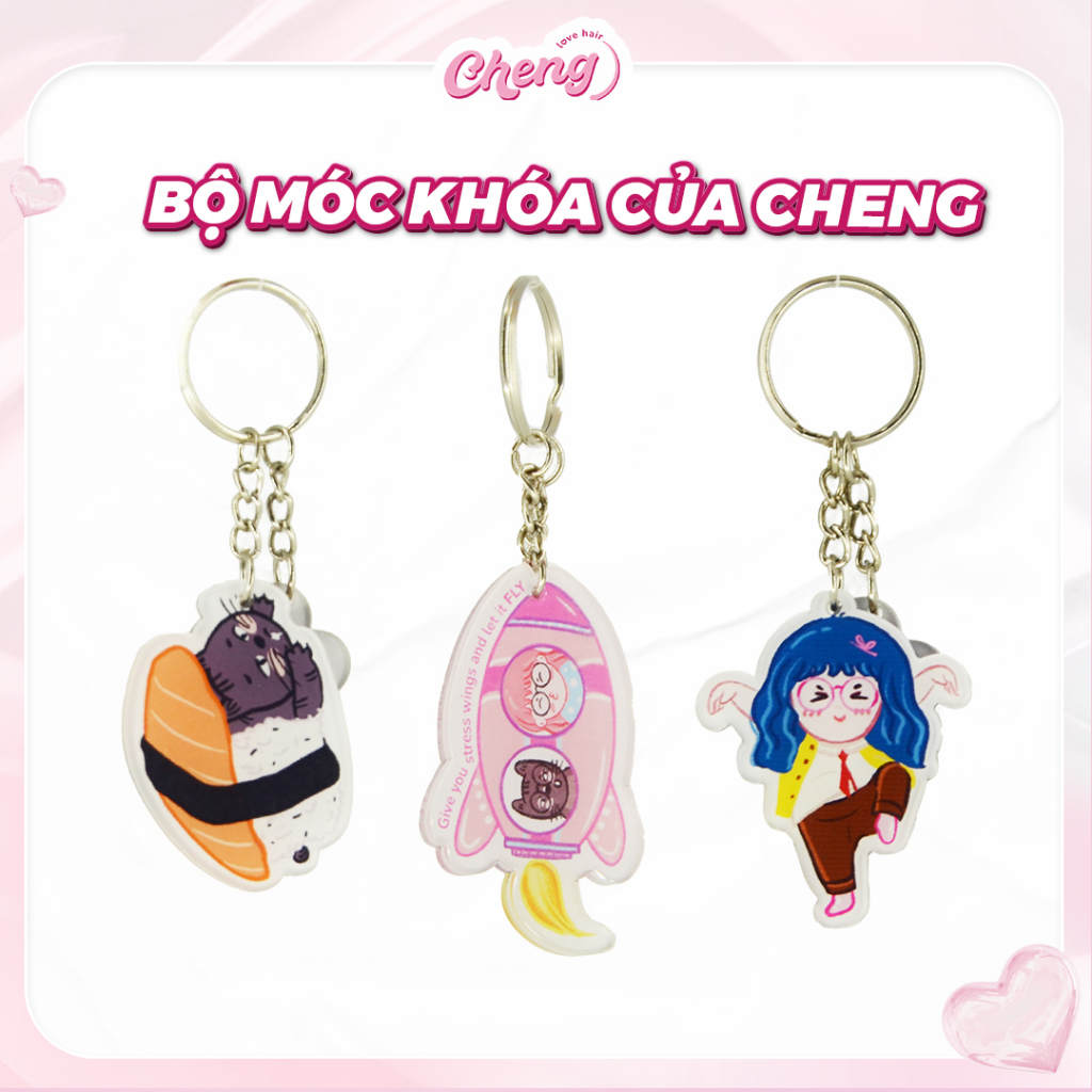 Móc Khóa Cheng & Chen xinh xắn, dễ thương | Chenglovehair, Chenglovehairs