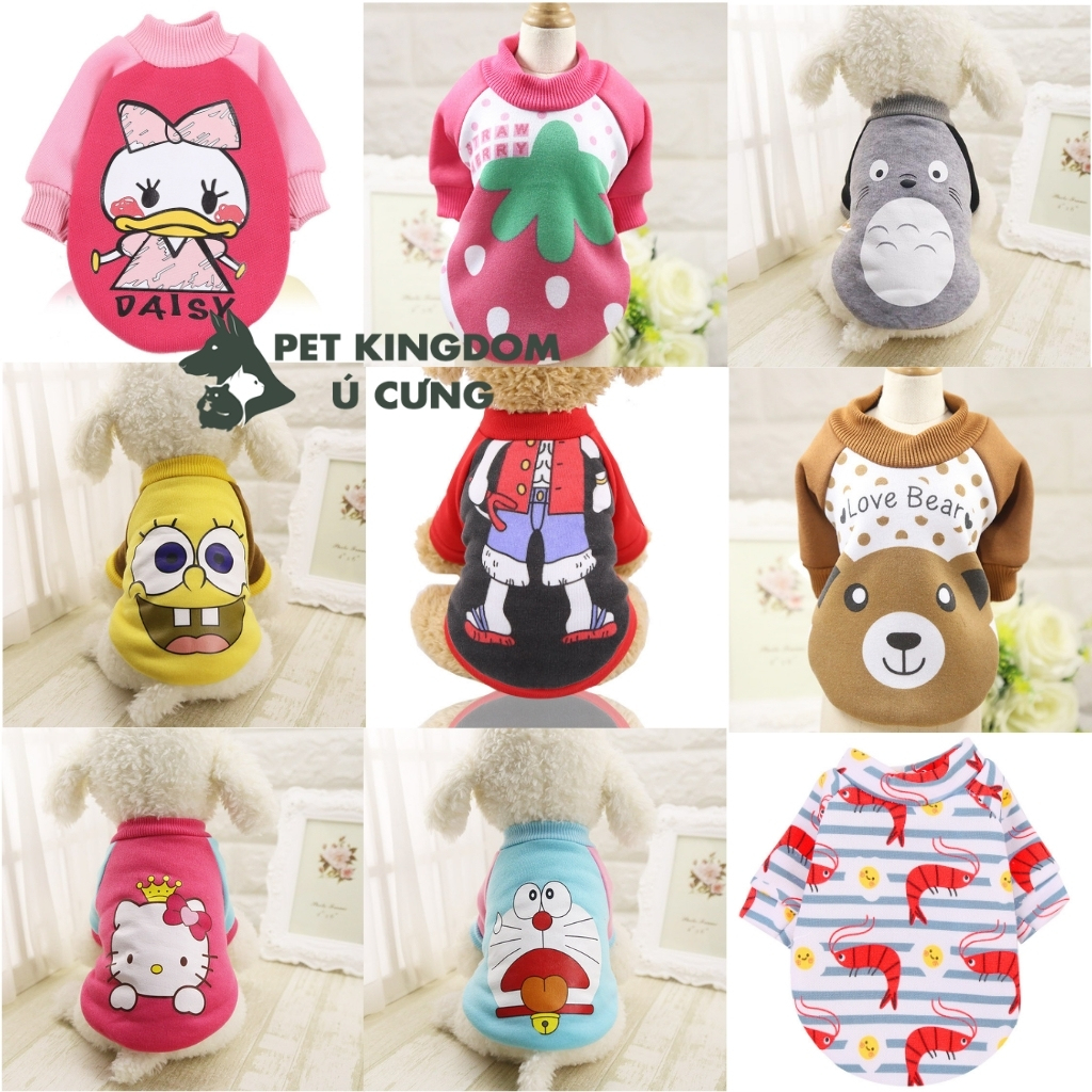 Áo Chó Mèo Áo Nỉ Cartoon Cho Thú Cưng
