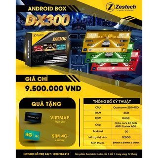 Bộ android box zestech dx300 dành cho ô tô bảo hành lâu nhất
