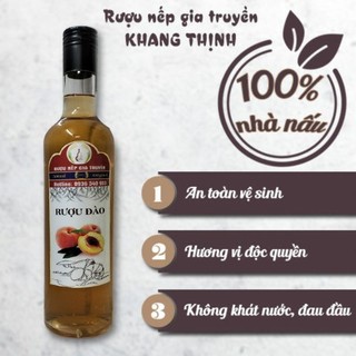 R.ượu Đào 500ml.chai thủy tinh.thơm đậm vị.hành ngon loại 1