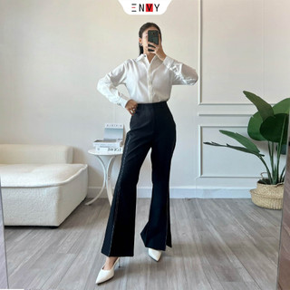 Quần ống loe xẻ ống hack dáng envy qk35
