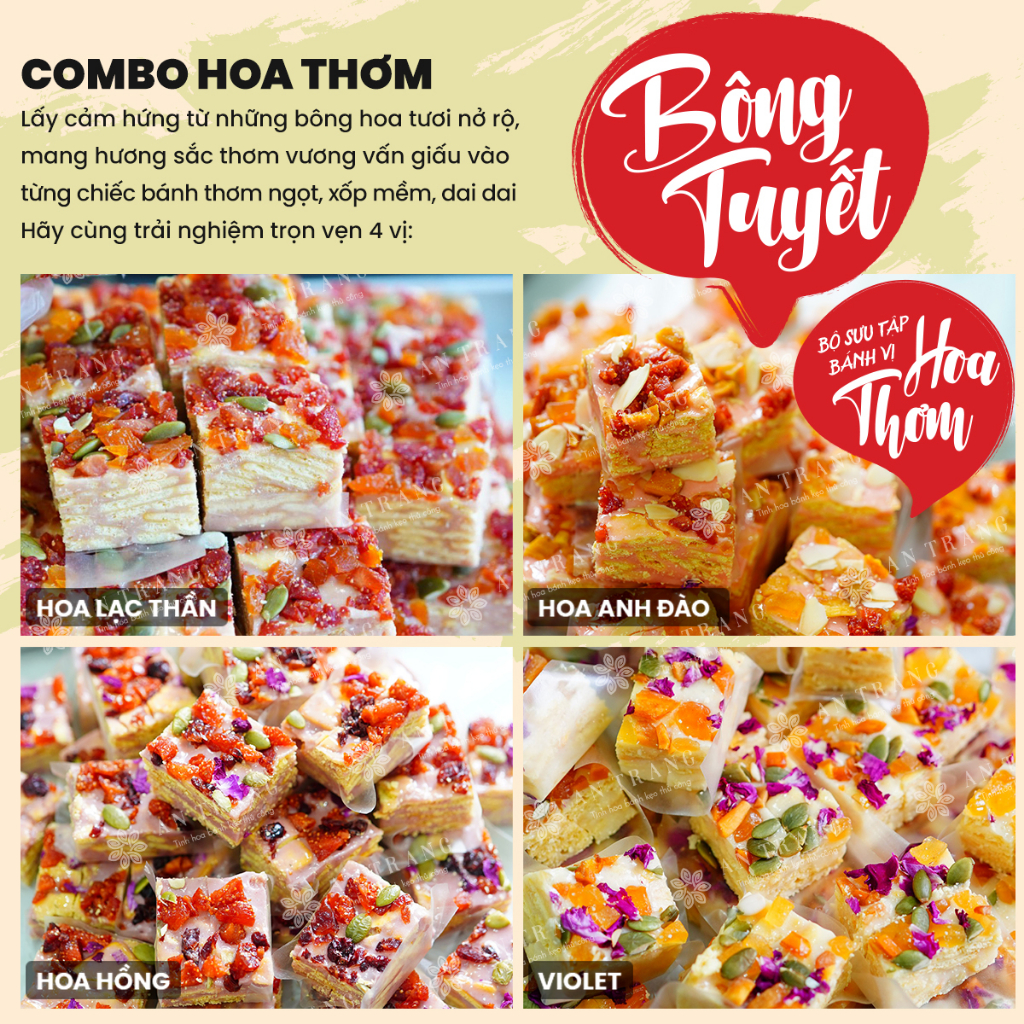 Bánh Bông Tuyết: Tiệc Trà Trái Cây xốp mềm dai dai độc lạ - Nhập mã BEPA95K giảm 95K - HCM