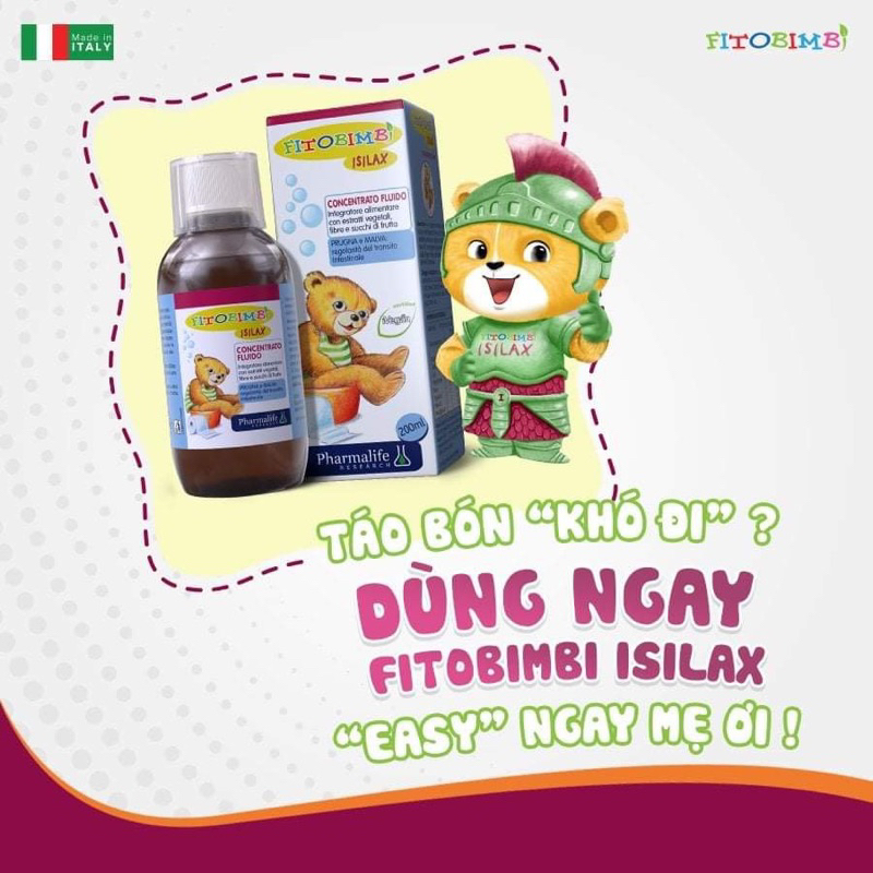 Siro ISILAX bimbi giúp bổ sung chất xơ giảm táo bón ở trẻ , trẻ kém ăn , tiêu hóa kém hay táo bón