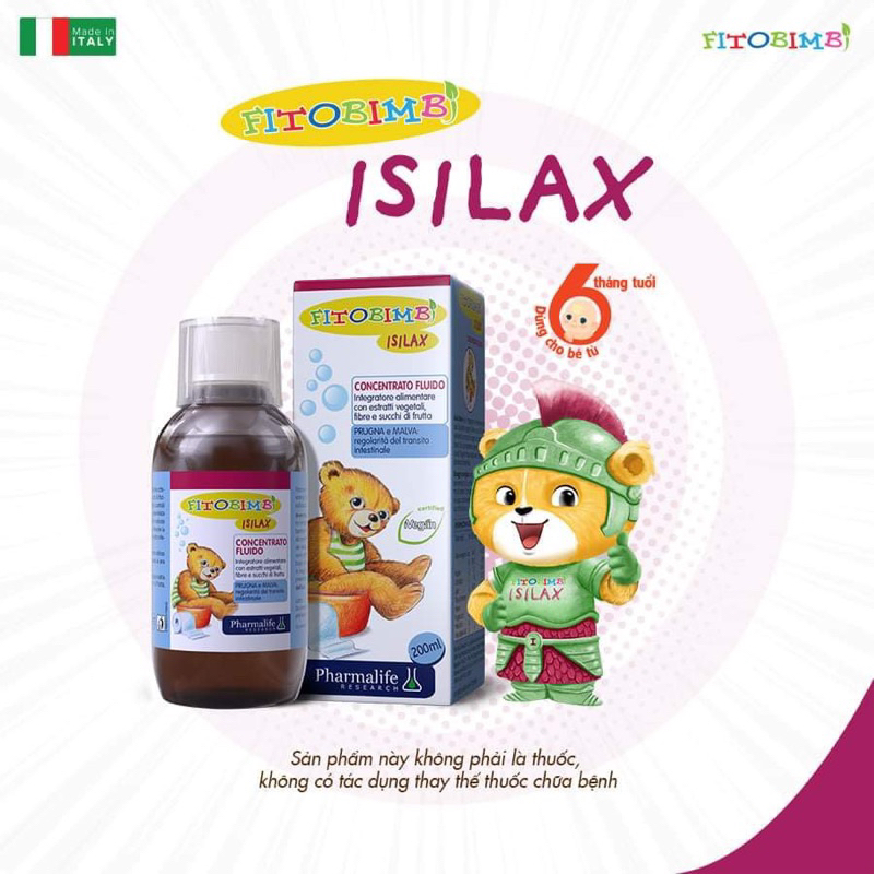 Siro ISILAX bimbi giúp bổ sung chất xơ giảm táo bón ở trẻ , trẻ kém ăn , tiêu hóa kém hay táo bón