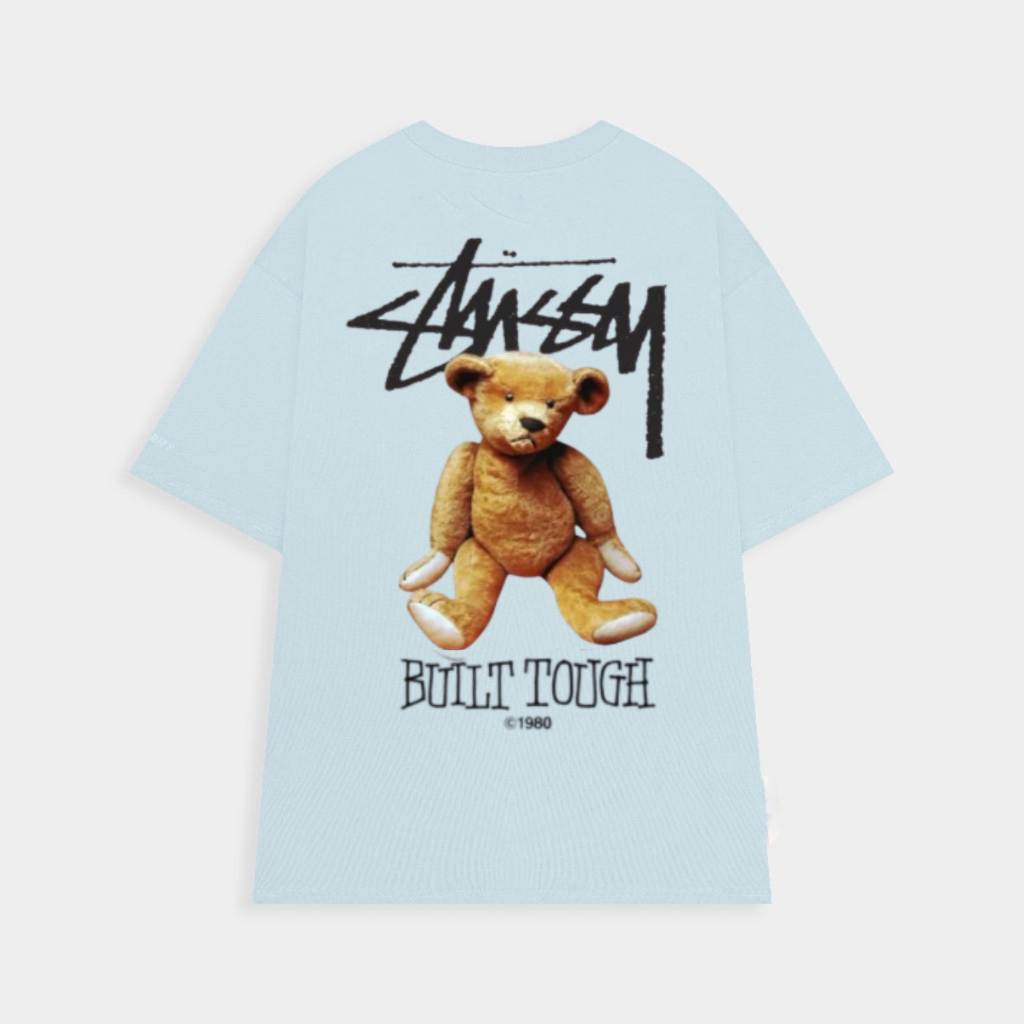 Áo thun unisex nam nữ Stussy Gấu Built Tough Cotton 100%, Chuẩn Forme Cao Cấp Siêu hót  ACA_store M82