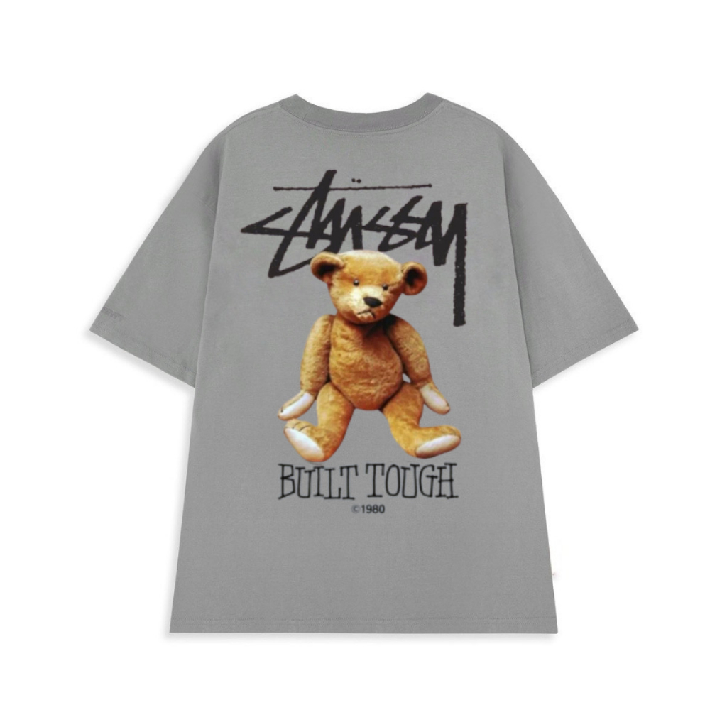 Áo thun unisex nam nữ Stussy Gấu Built Tough Cotton 100%, Chuẩn Forme Cao Cấp Siêu hót  ACA_store M82