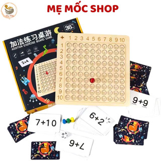 Bảng cửu chương gỗ memocshop đồ chơi bảng cửu chương vừa học vừa chơi giúp bé làm quen các phép tính