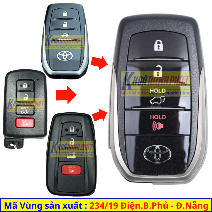 Vỏ Độ Chìa khoá xe Toyota Land Cruiser, Altis, Camry V709