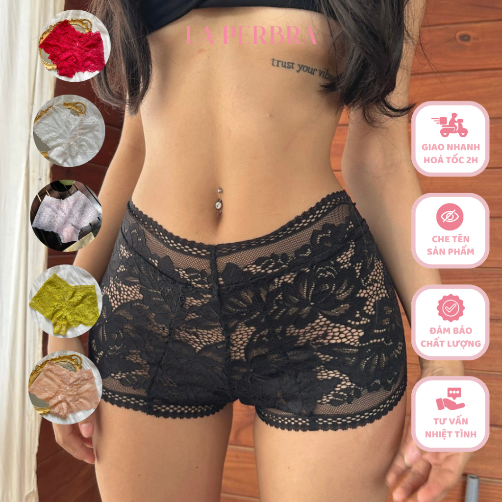 G08 | Quần Lót Nữ Ren Sexy Quần Lưng Cao Gợi Cảm Che Bụng Tốt La Perbra