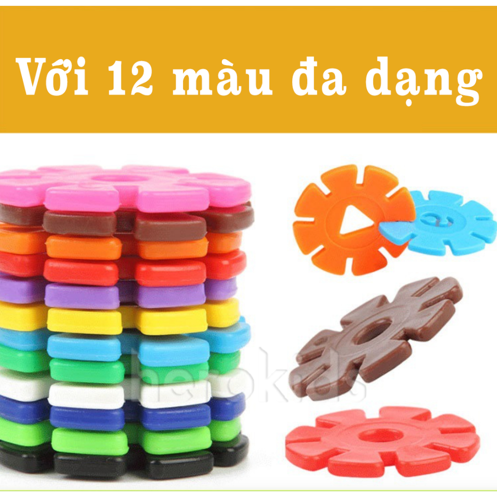 Đồ chơi xếp hình bông hoa tuyết có chữ và số cho bé, bộ lắp ráp hoa tuyết giúp phát triển trí thông minh