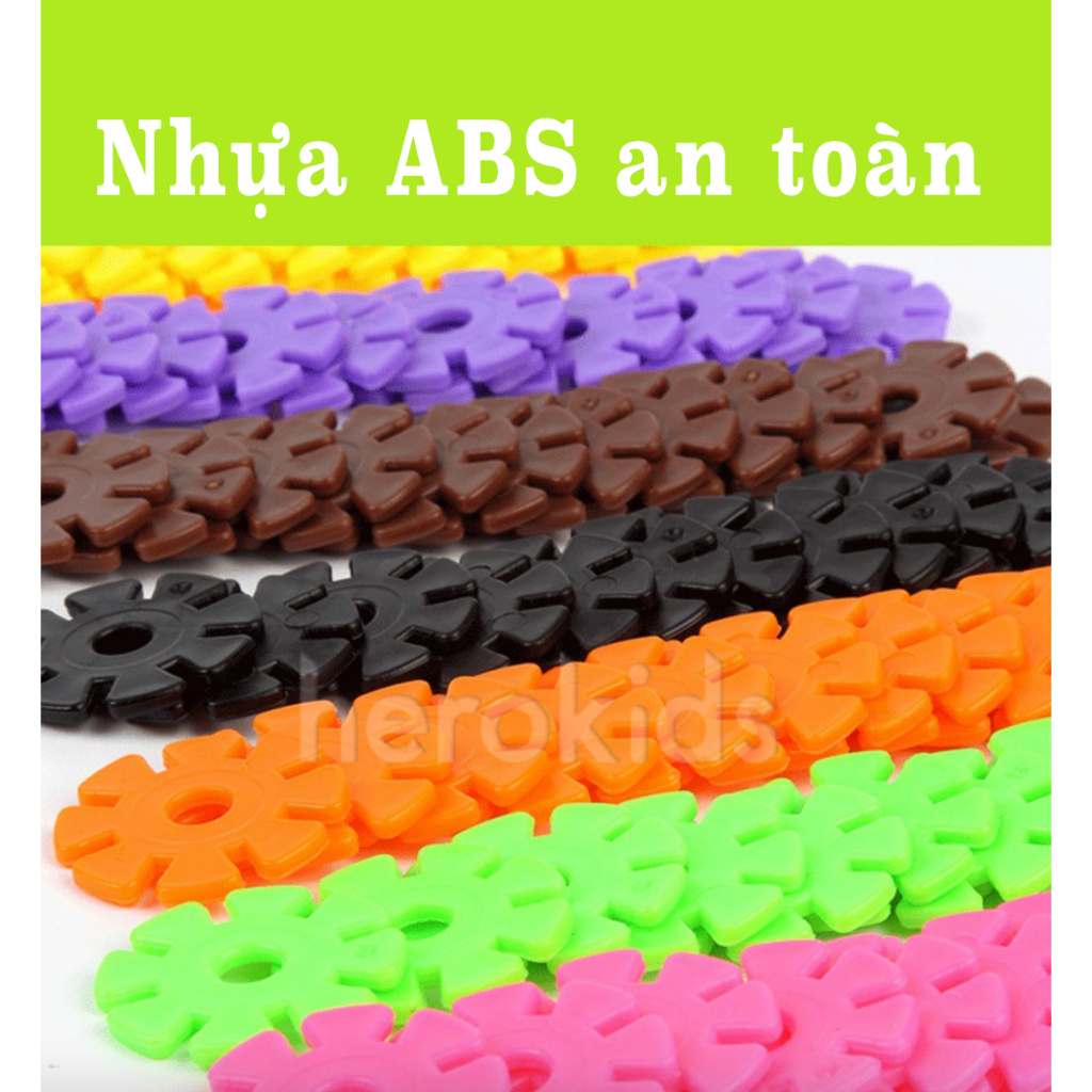 Đồ chơi xếp hình bông hoa tuyết có chữ và số cho bé, bộ lắp ráp hoa tuyết giúp phát triển trí thông minh