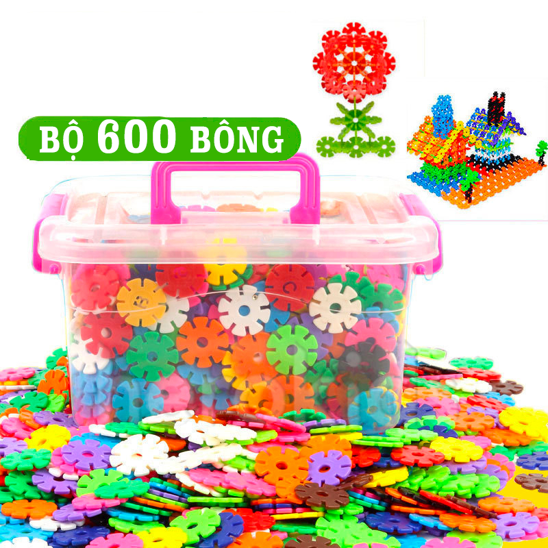 Đồ chơi xếp hình bông hoa tuyết có chữ và số cho bé, bộ lắp ráp hoa tuyết giúp phát triển trí thông minh