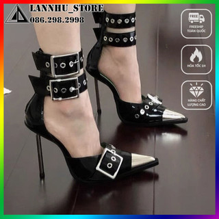 Giày cao gót GOTHIC 7cm mũi gót nhọn phối đinh tán phong cách