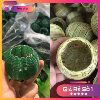 Sét 2 rọ cước , rọ tre đựng thức ăn chim cu gáy