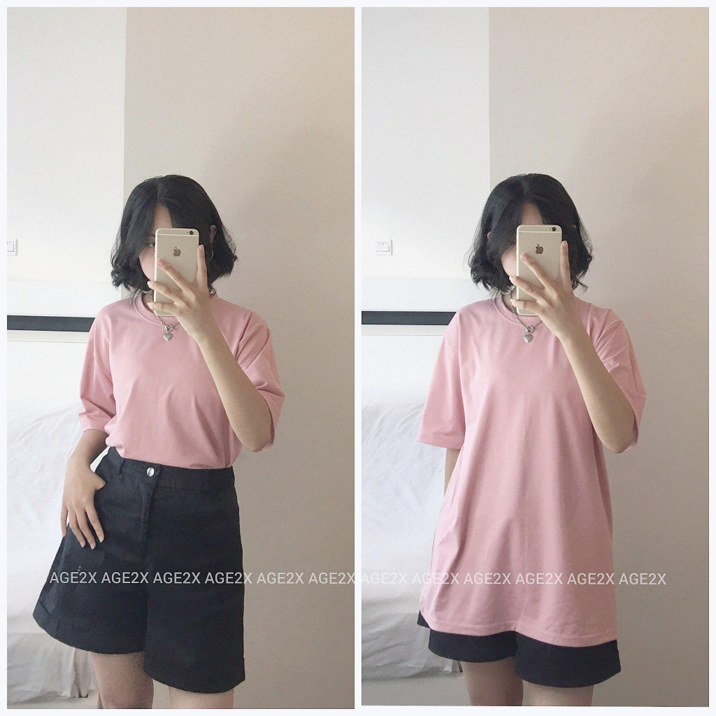 Quá hot với áo thun trơn AGE2X Tone màu phải nói là siêu hot trend thường xuyên cháy hàng phom oversize
