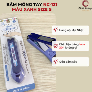 Bấm móng tay NC-121 màu xanh size S nội địa nhật