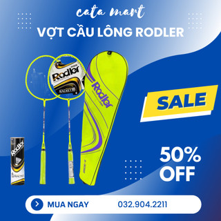Combo 2 cây vợt cầu lông rodler khung carbon công thủ toàn diện 85g lưới căng sẵn