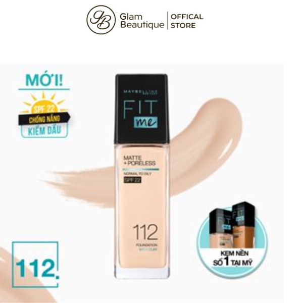 KEM NỀN MAYBELLINE FIT ME KIỀM DẦU CHỐNG NẮNG SPF22-112 NATURAL IVORY 30ML