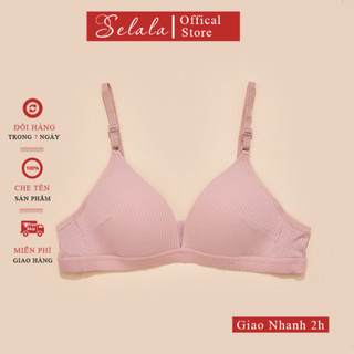 Áo Lót Nữ Selala Cotton Gân Tăm Đệm Mỏng Không Gọng Mềm Mịn Thoải Mái AM24