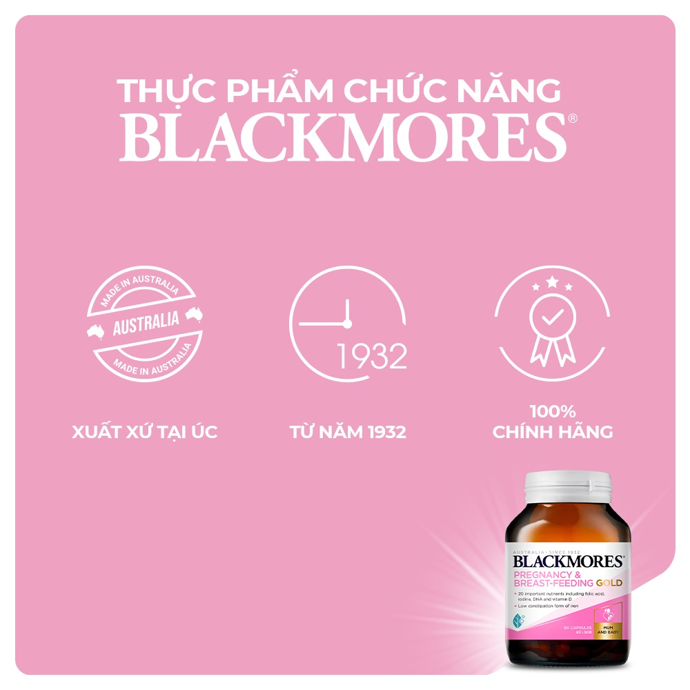 Vitamin Tổng Hợp Cho Bà Bầu Pregnancy And Breast Feeding Gold Blackmores 60 viên của Úc