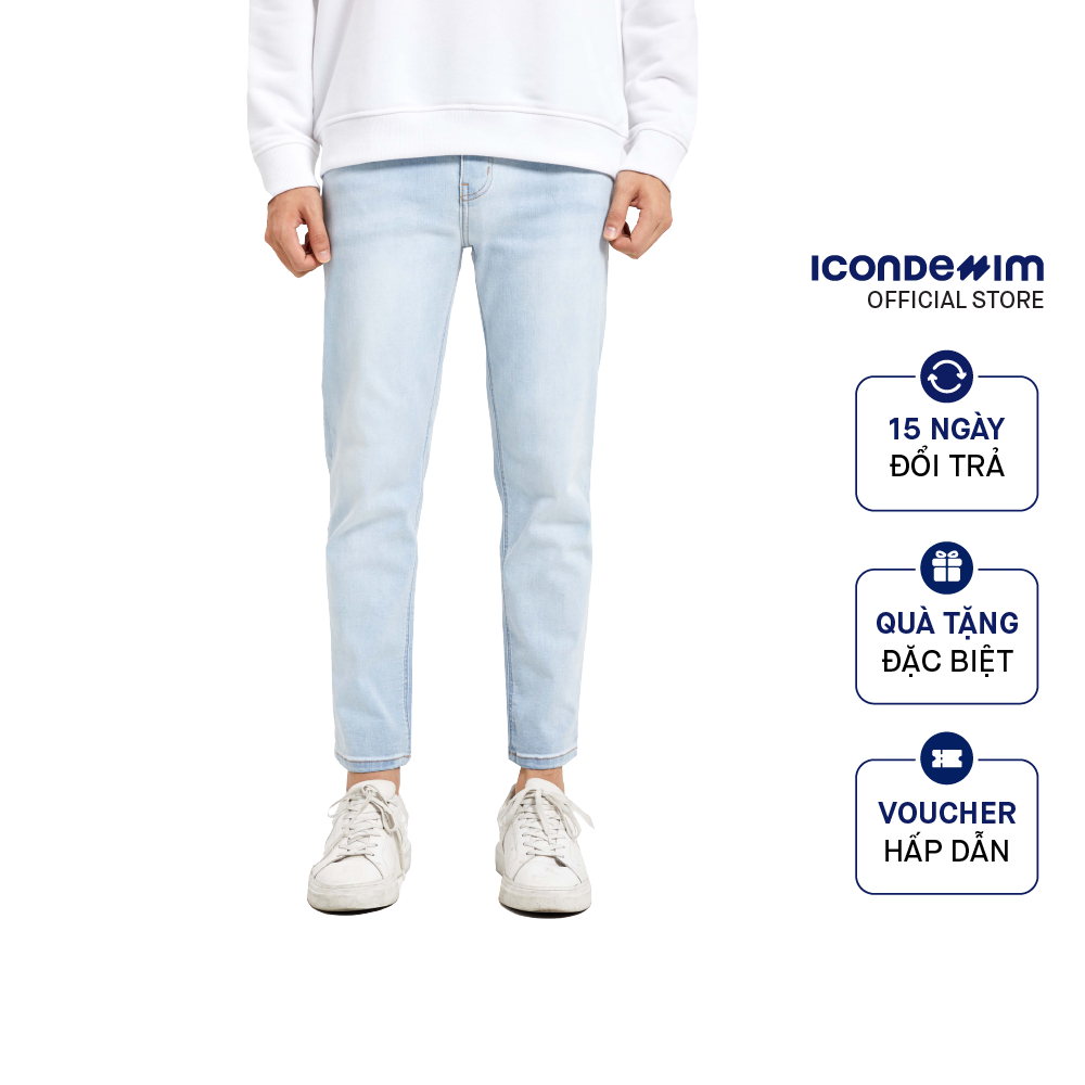 Quần Jean Nam Smart Jeans ICONDENIM Light Blue Co Dãn Trẻ Trung QJID0113
