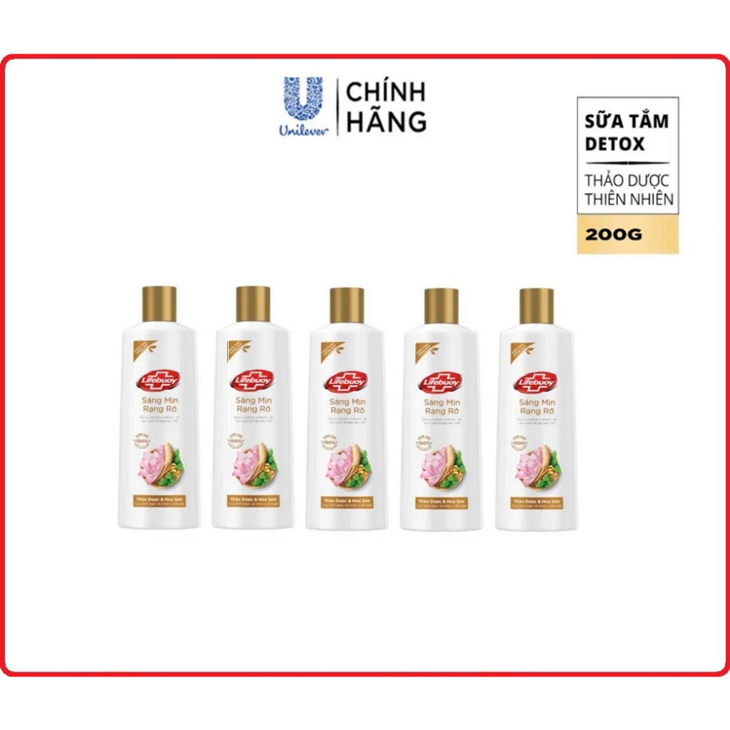 COMBO 5 chai Sữa tắm Lifebuoy Detox 200gr