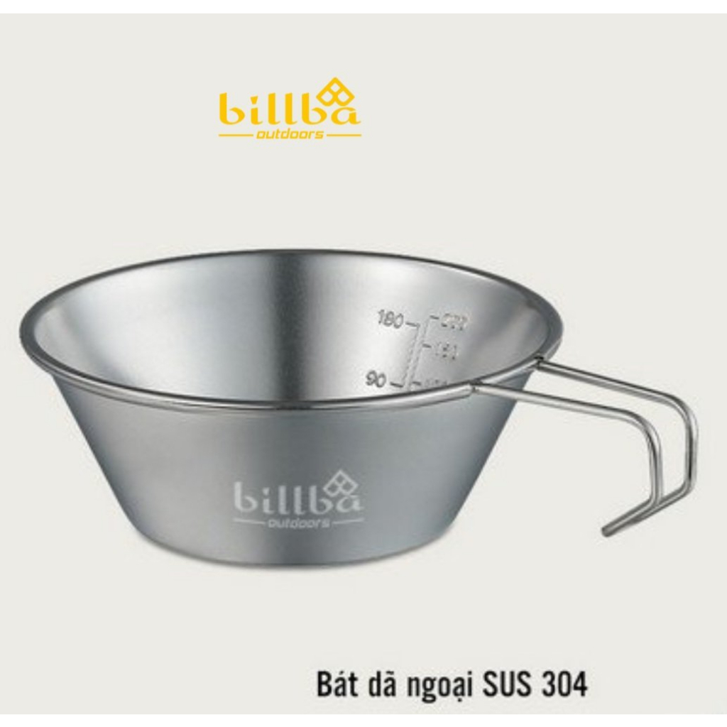 Chén bát bằng sus 304 dùng cho các chuyến đi du lịch dã ngoại cắm trại hoặc đi phượt - Billba coutdoors