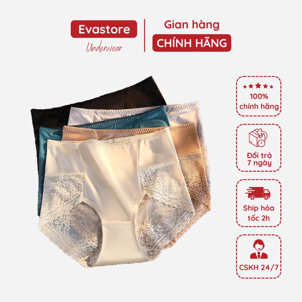Quần lót nữ ren lụa không lộ viền, cạp cao giúp thon gọn bụng P30