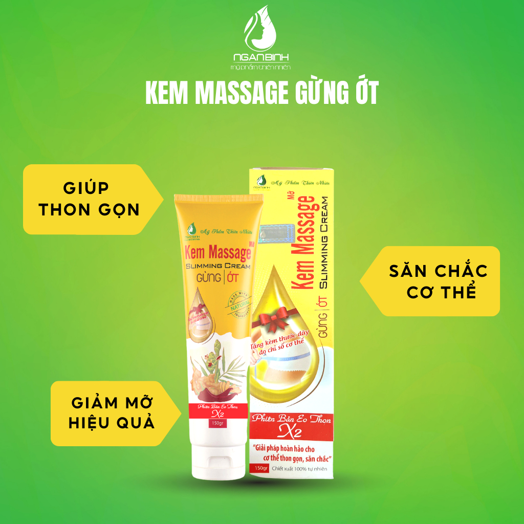 Kem Massage Tan Mỡ Ngân Bình Gừng Ớt 150g