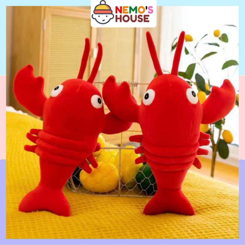 Gấu bông con tôm hùm đáng yêu, thú nhồi bông hình con tôm hùm xinh xắn cho bé, đồ chơi gấu bông hoạt hình cute