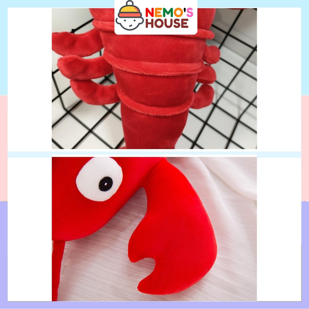 Gấu bông con tôm hùm đáng yêu, thú nhồi bông hình con tôm hùm xinh xắn cho bé, đồ chơi gấu bông hoạt hình cute