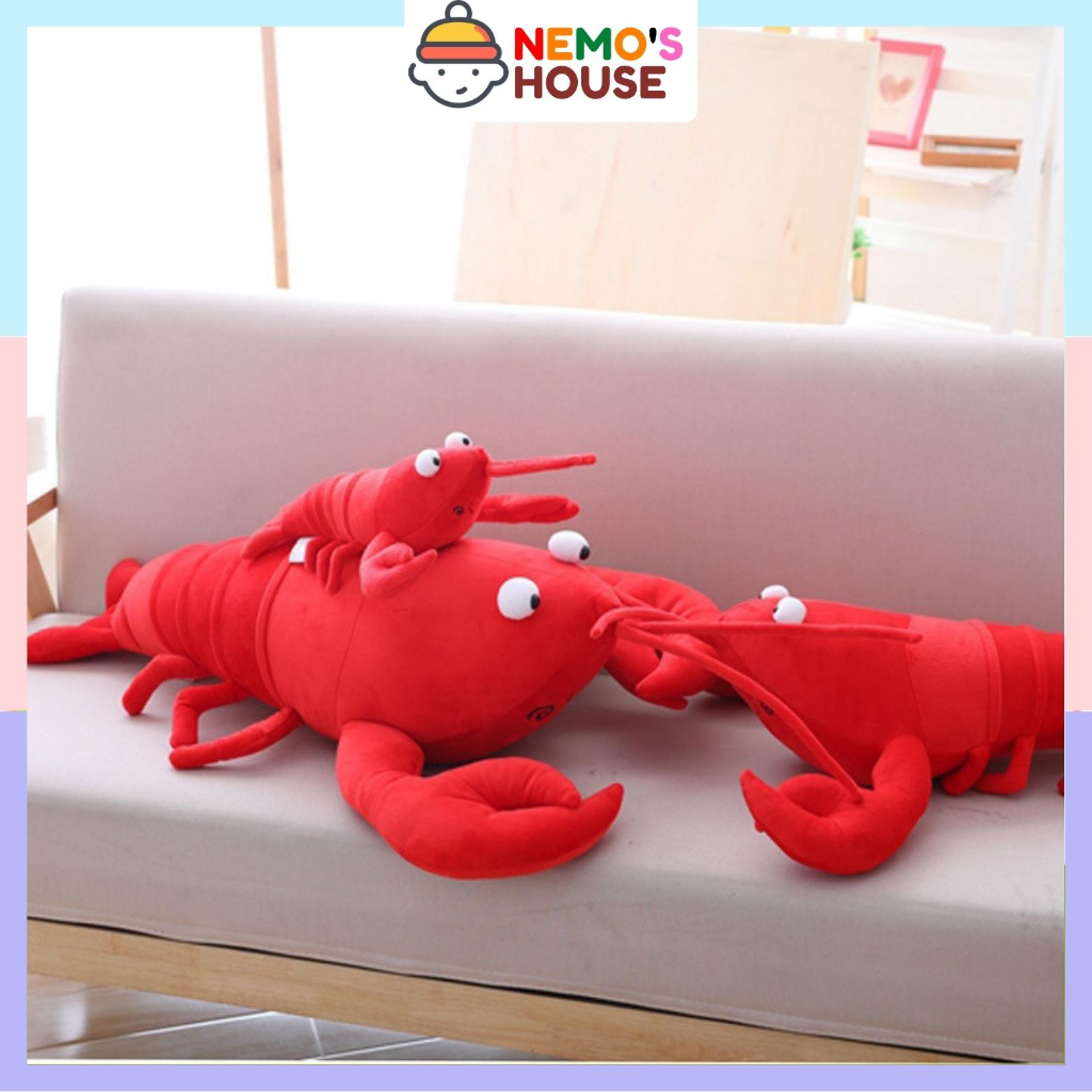 Gấu bông con tôm hùm đáng yêu, thú nhồi bông hình con tôm hùm xinh xắn cho bé, đồ chơi gấu bông hoạt hình cute