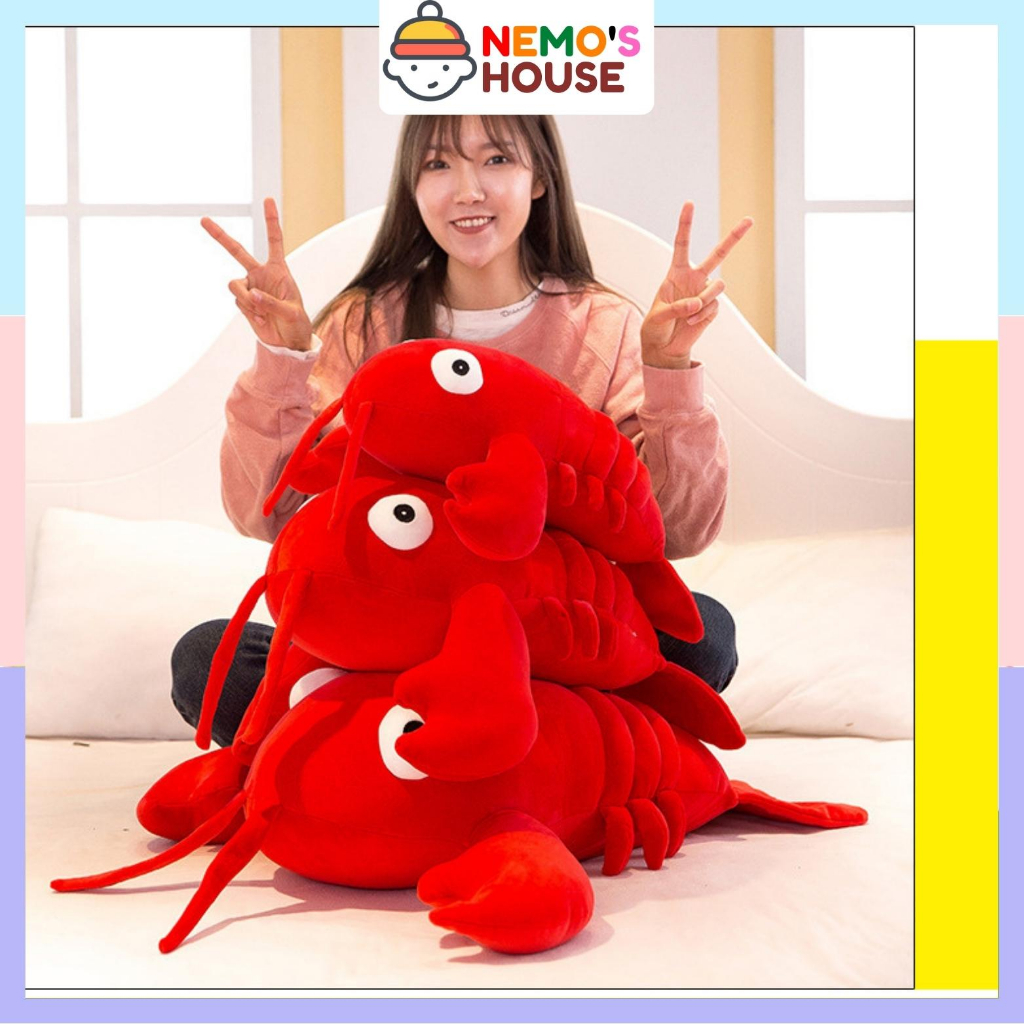 Gấu bông con tôm hùm đáng yêu, thú nhồi bông hình con tôm hùm xinh xắn cho bé, đồ chơi gấu bông hoạt hình cute