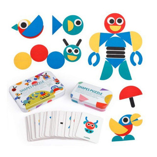 Ghép hình Tư duy Tangram gỗ theo thẻ - Rèn luyện tư duy, logic cho bé