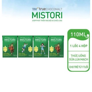Sữa lúa mạch th true chocomalt mistori lốc 4 hộp 110ml