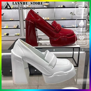Giày cao gót IR 12cm - giày oxford cách điệu da bóng