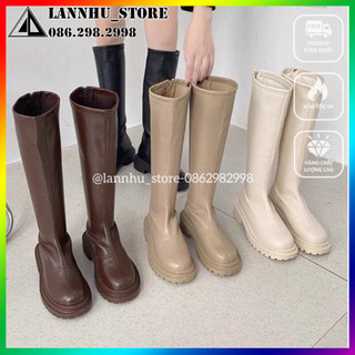 Mã b03 - boot đùi mềm đế 5cm da trơn gân