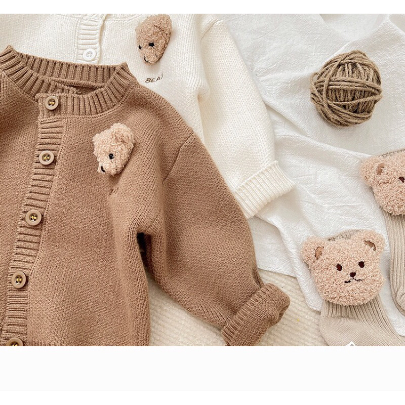 Khoác Cadigan gấu cho bé trai bé gái hàng QCCC